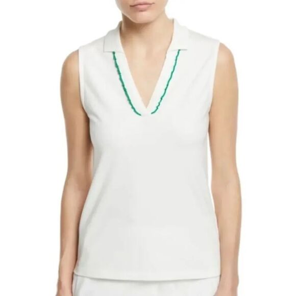 Tory Sport Tops - TORY SPORT Performance Pique Ruffle Sleeveless Polo L NWT